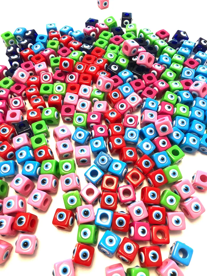 Peppy Beads Necklaces Large Hole Evil Eye Resin Beads 15mm Beads 7mm Hole 5 Beads in a Pack