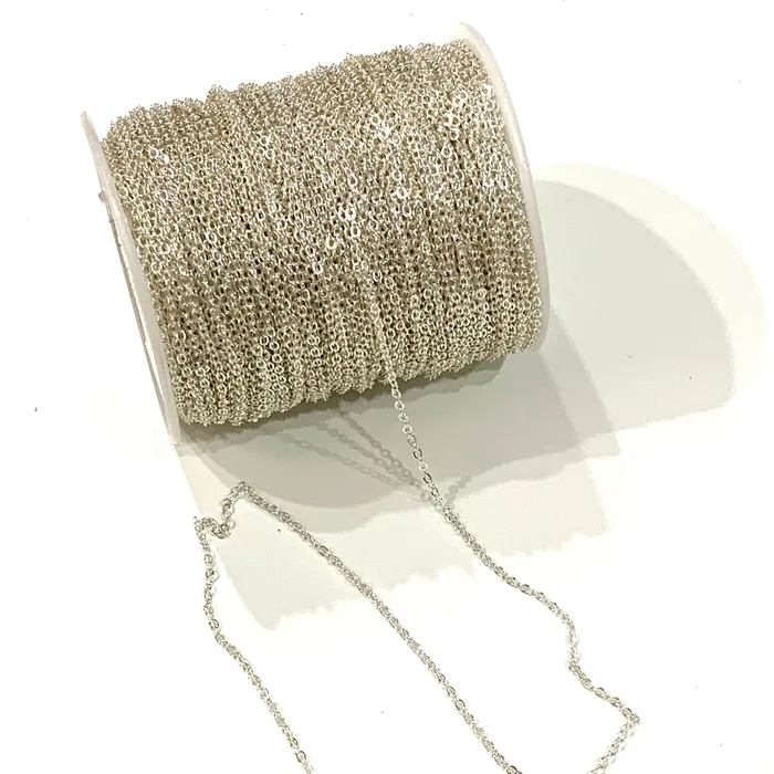 Peppy Beads Necklaces Silver Plated Cable Chain Silver Plated Soldered Chain