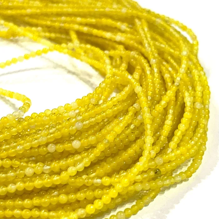 Peppy Beads Rings 2mm Yellow Jade Smooth Round Gemstone Beads 174 Beads