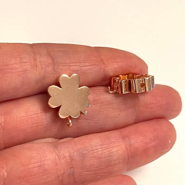 Peppy Beads Rings Rose Gold Plated Clover Spacer Charms With Open Loop 2 pcs in a pack Peppy Beads Rings Rose Gold Plated Clover Spacer Charms With Open Loop 2 pcs in a pack