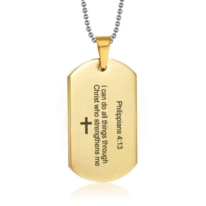 Philippians 413 Dog Tag Necklace Lords Guidance Necklaces