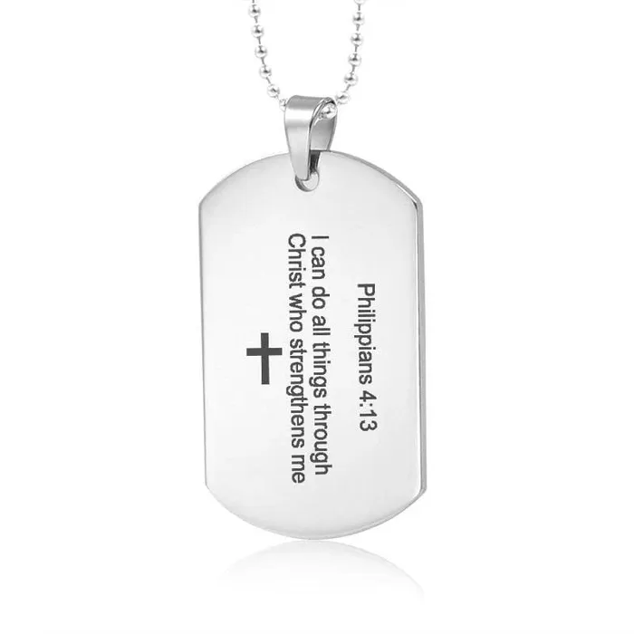 Philippians 413 Dog Tag Necklace Lords Guidance Necklaces