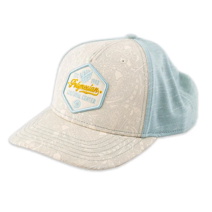 Polynesian Cultural Center Tattoo Patch Ball Cap Cream Aqua GREATMOUNTAINWE Earrings