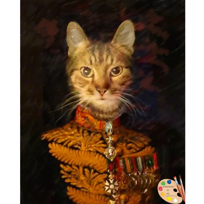 Portraits by NC Cats in Costume Oil Painting Earrings