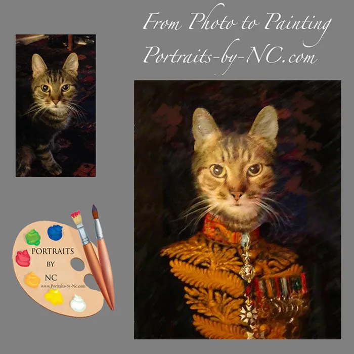 Portraits by NC Cats in Costume Oil Painting Earrings