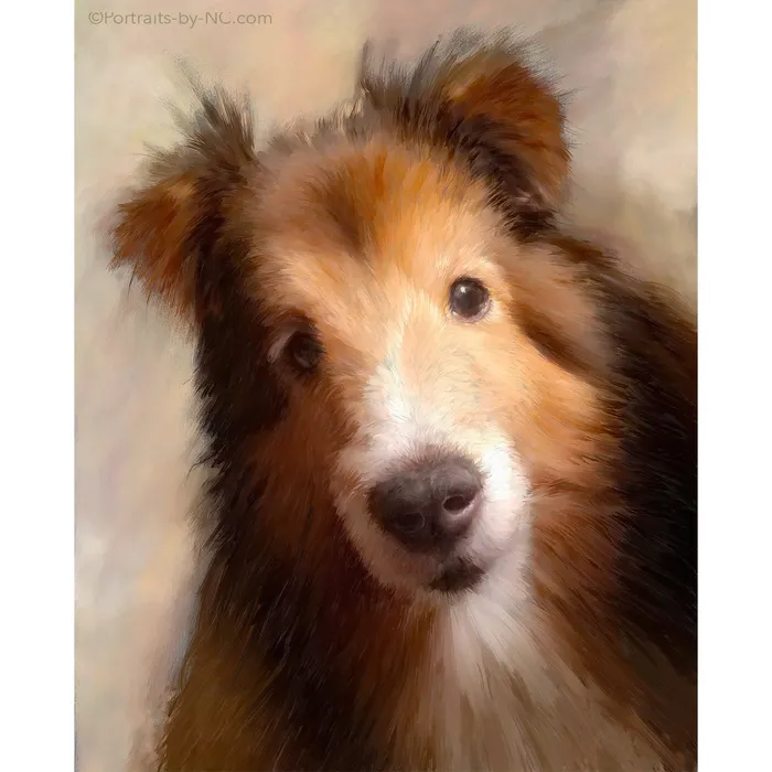 Portraits by NC Custom Sheltie Dog Digital Portrait Necklaces
