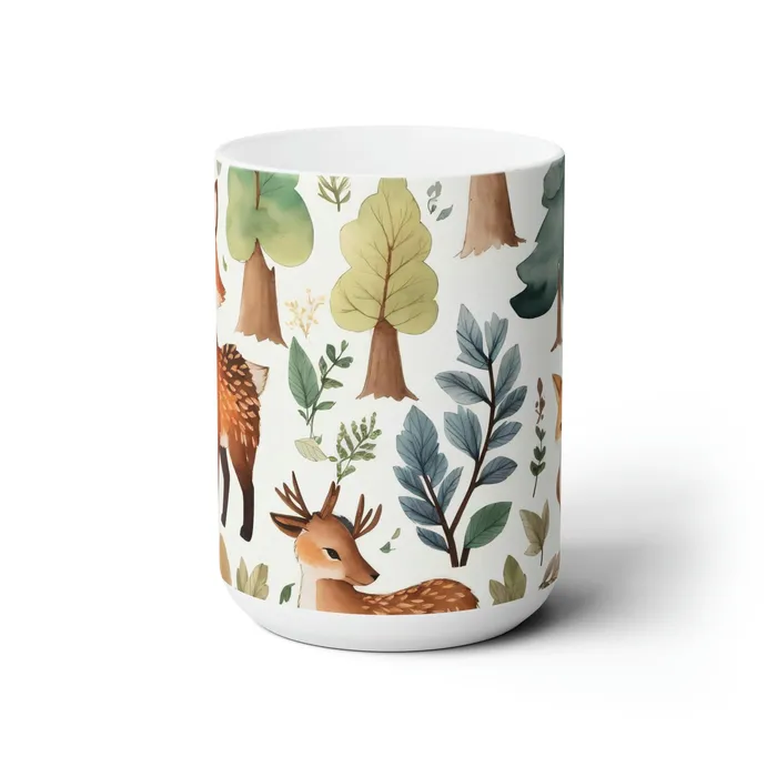 Portraits by NC Earrings Ceramic Mug 15oz Woodland Animals
