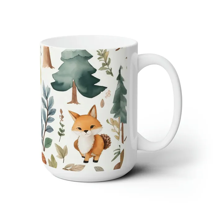 Portraits by NC Earrings Ceramic Mug 15oz Woodland Animals