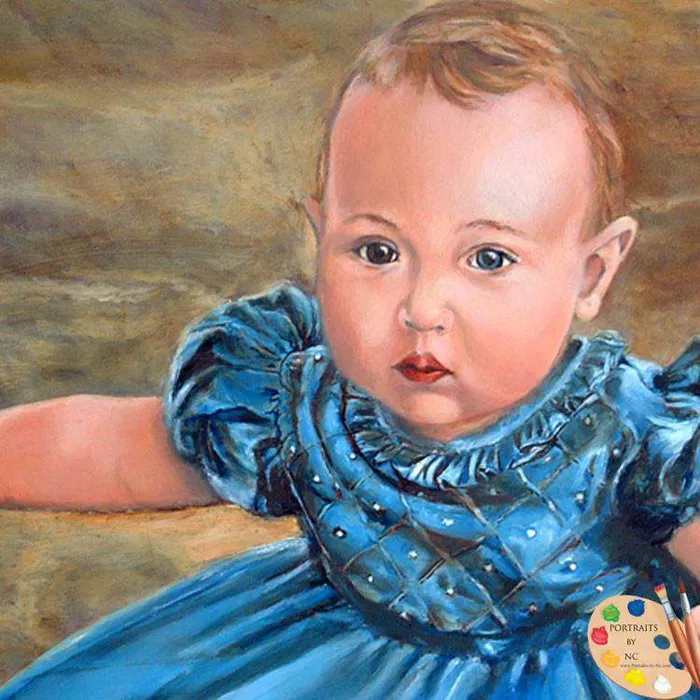 Portraits by NC Earrings Child Oil Portrait Toddler Portrait