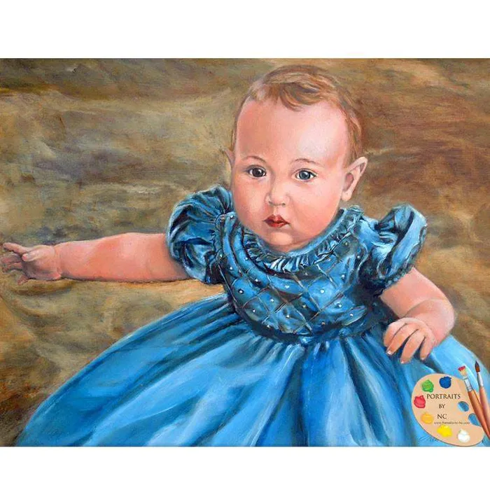 Portraits by NC Earrings Child Oil Portrait Toddler Portrait