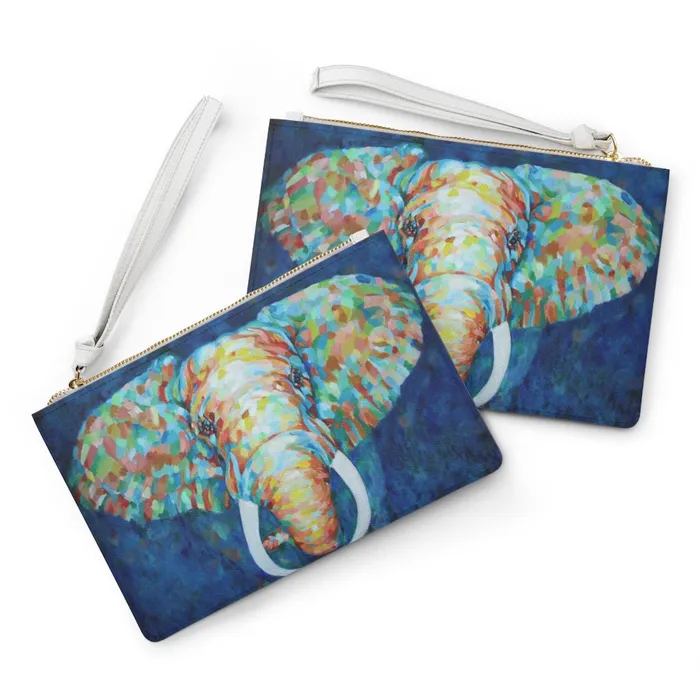 Portraits by NC Earrings Clutch Bag Colorful Elephant