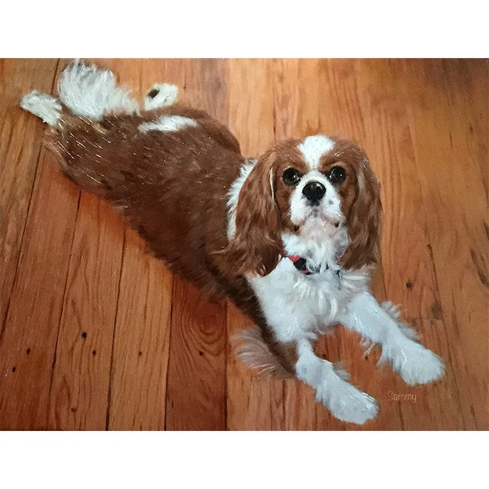 Portraits by NC Earrings King Charles Spaniel Dog Portrait Oil
