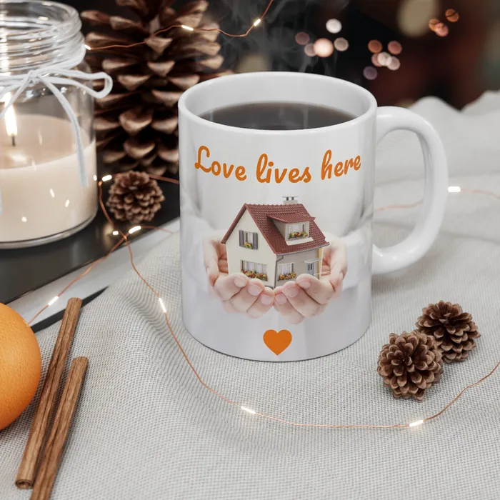 Portraits by NC Earrings Love Lives Here Mug 11oz