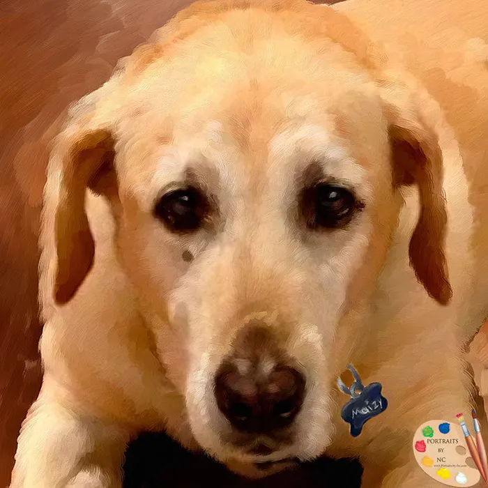 Portraits by NC Necklaces Labrador Dog Portrait Custom Painted Pet Portrait