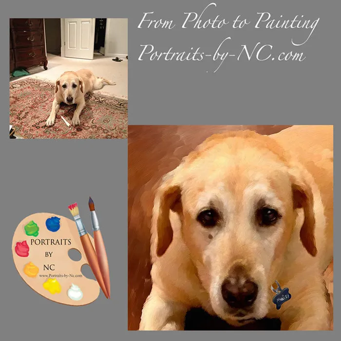 Portraits by NC Necklaces Labrador Dog Portrait Custom Painted Pet Portrait