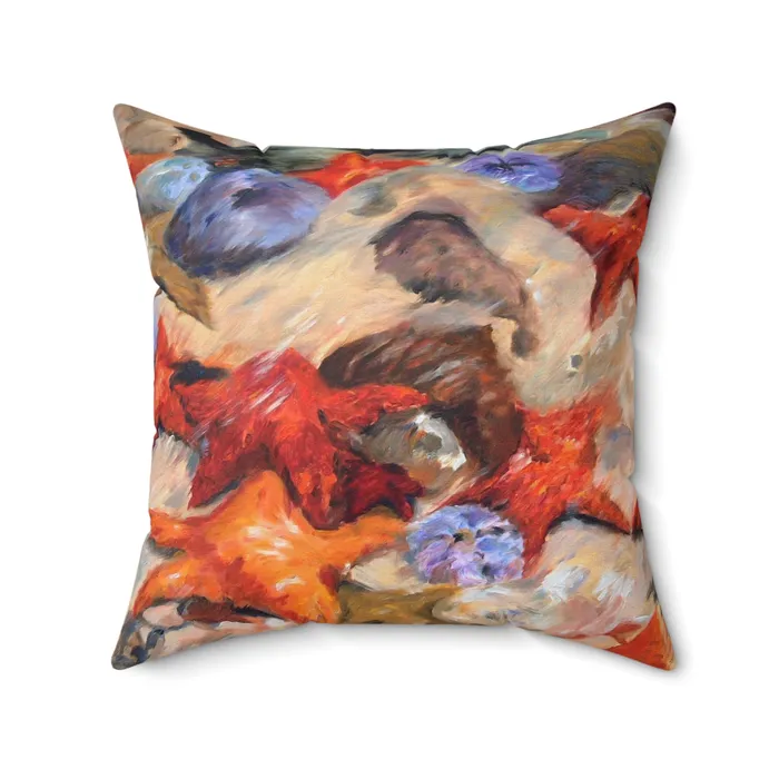 Portraits by NC Necklaces Starfish Pillow Spun Polyester Square Pillow with Zipper and Insert Portraits by NC Necklaces Starfish Pillow Spun Polyester Square Pillow with Zipper and Insert