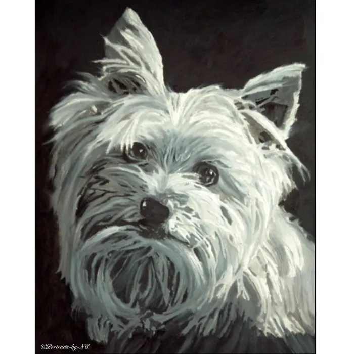 Portraits by NC Necklaces Yorkie Custom Painted Pet Portrait