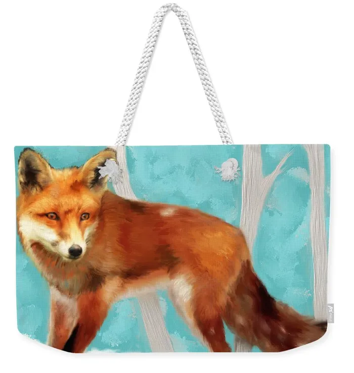 Portraits by NC Weekender Tote Bag Customizable Carryall Tote Bag Travel Bag Red Fox Design Rings Portraits by NC Weekender Tote Bag Customizable Carryall Tote Bag Travel Bag Red Fox Design Rings