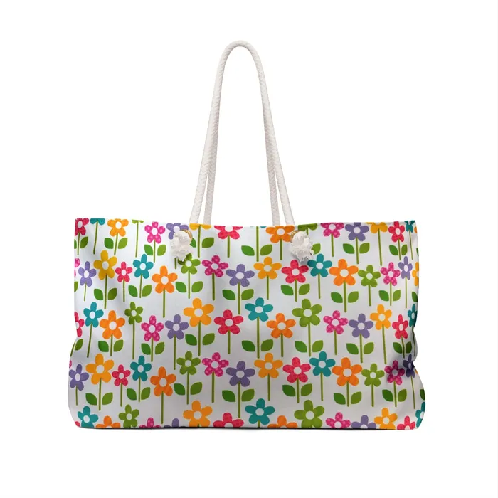 Printify Earrings Weekender Tote Bag Tiny Flowers