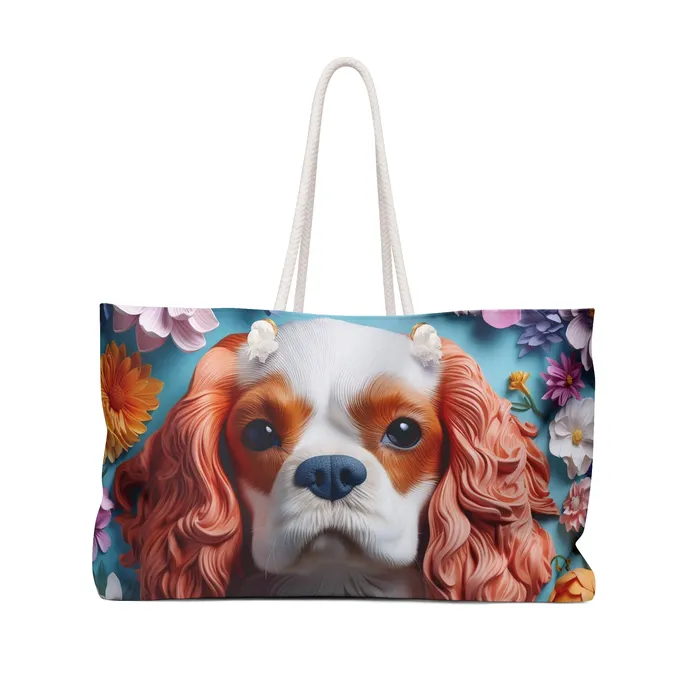 Printify Rings Weekender Tote Bag King Charles Spaniel