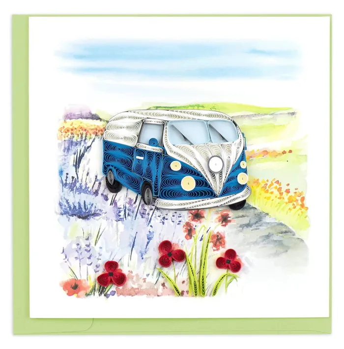 QUILLINGCARD Earrings Quilled Road Trip Greeting Card