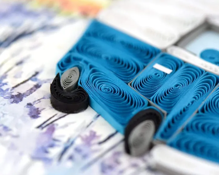 QUILLINGCARD Earrings Quilled Road Trip Greeting Card