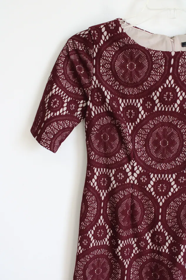 RK Earrings RK Maroon Lace Dress 4 Petite