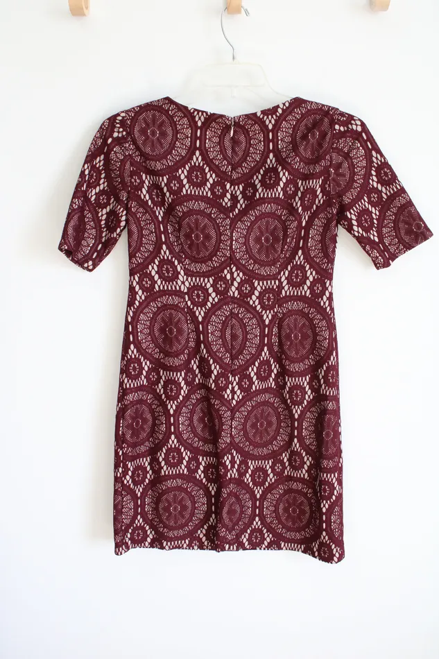 RK Earrings RK Maroon Lace Dress 4 Petite