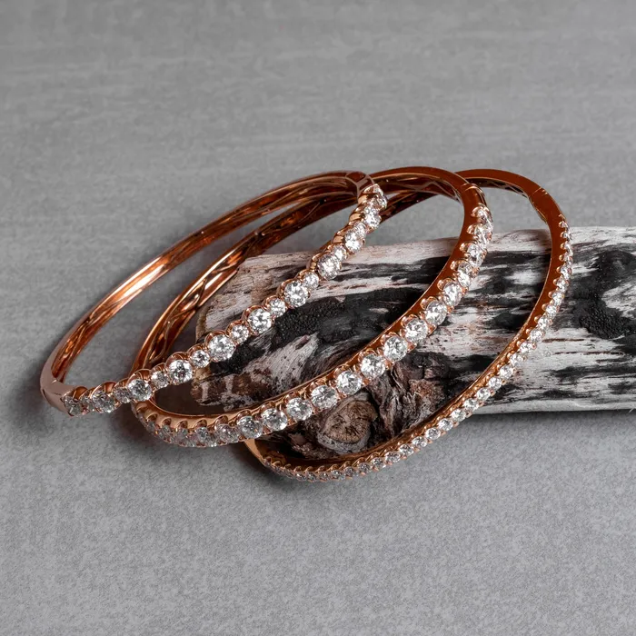 RACHEL LYNN CHICAGO Bracelets 18 Karat Rose Gold 250cts Diamond Hinge Bracelet