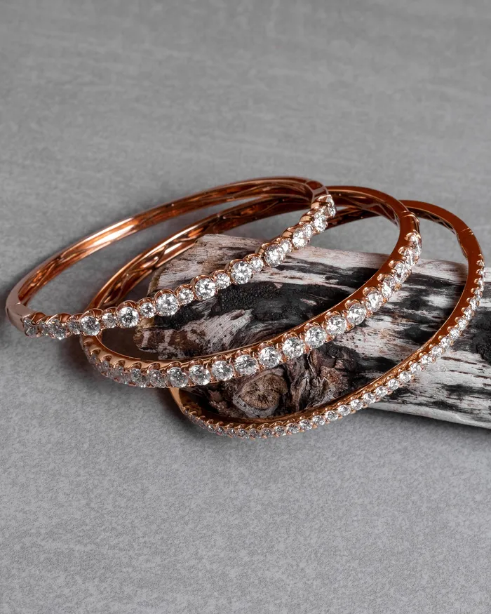 RACHEL LYNN CHICAGO Bracelets 18 Karat Rose Gold 250cts Diamond Hinge Bracelet