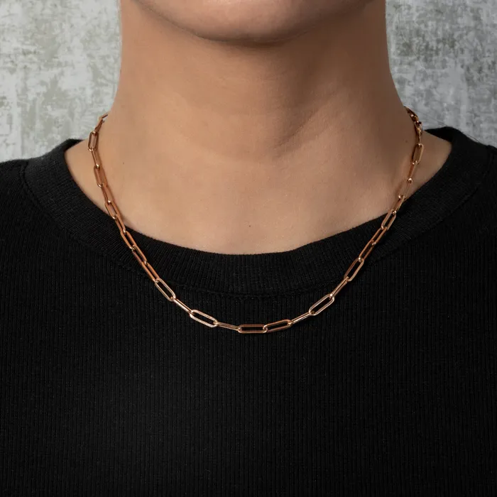 RACHEL LYNN CHICAGO Earrings 14 Karat Rose Gold Thick Paperclip Chain