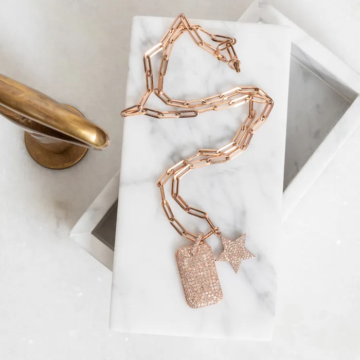 RACHEL LYNN CHICAGO Earrings 14 Karat Rose Gold Thick Paperclip Chain