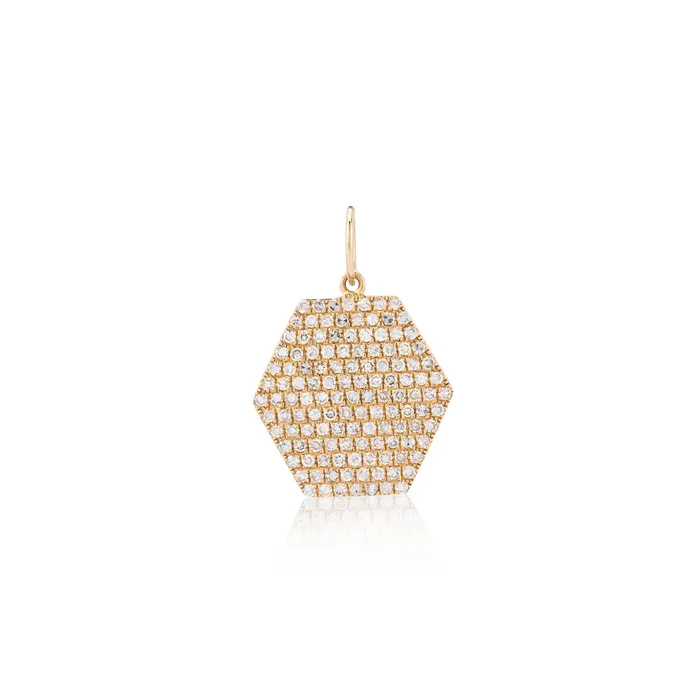 RACHEL LYNN CHICAGO Necklaces 14 Karat Gold and Diamond Hexagon Pendant