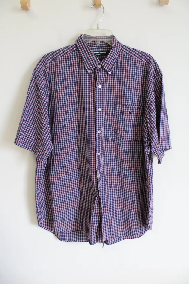Ralph Lauren Gold Tilden Fit Red and Blue Checkered Button Down XL Ralph Lauren Rings Ralph Lauren Gold Tilden Fit Red and Blue Checkered Button Down XL Ralph Lauren Rings