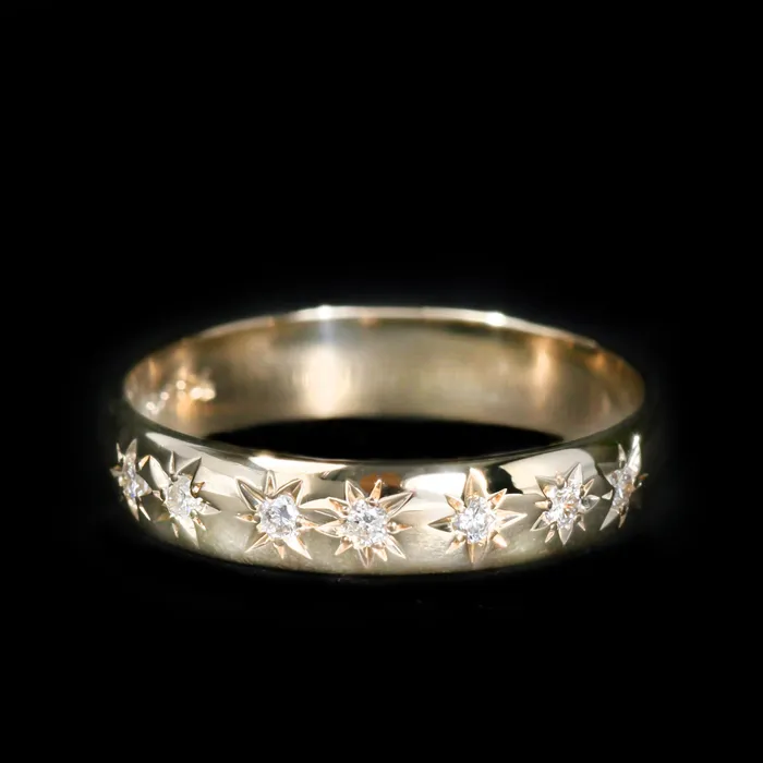 Rings 14K Yellow Gold 011 CTW Diamond Star Scatter Band Stuller