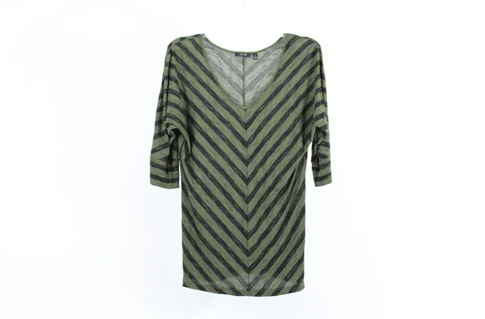 Rings APT9 Apt 9 Green Black Striped Top M
