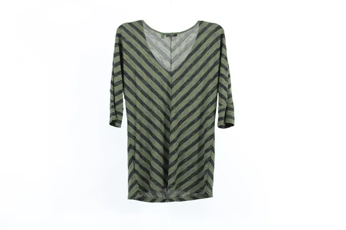 Rings APT9 Apt 9 Green Black Striped Top M
