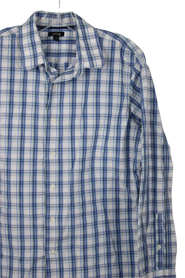 Rings APT9 Blue White Plaid Shirt M APT9
