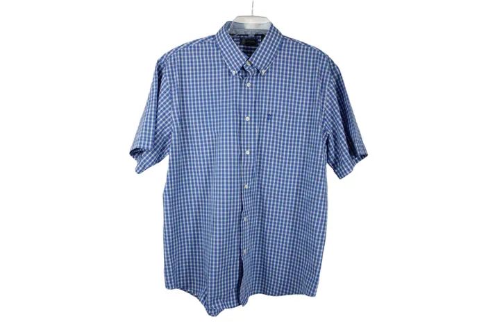 Rings Arrow Arrow Blue Plaid Shirt L