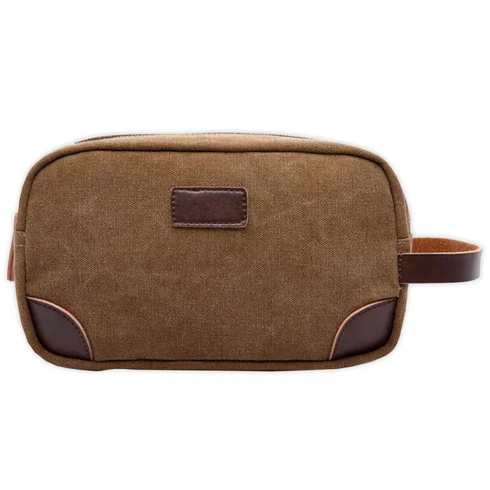 Rings BRAYDENMADMEN Mad Man Canvas Mens Toiletry Dopp Kit Brown