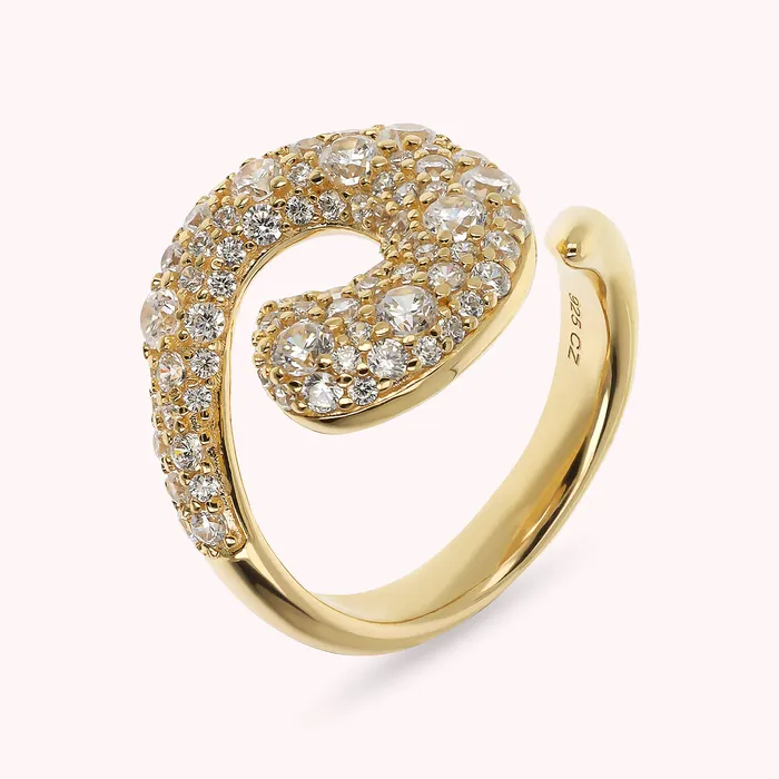 Rings Bronzallure Anello Contrari Golden Graduato con Pav Misto