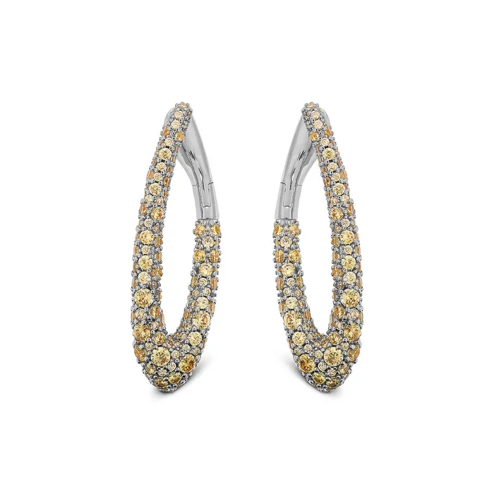 Rings Bronzallure Orecchini Ovali White in Pav di Cubic Zirconia