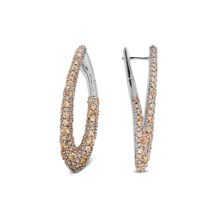 Rings Bronzallure Orecchini Ovali White in Pav di Cubic Zirconia