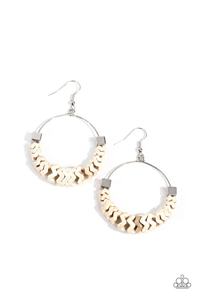 Rings Capriciously Crimped White Paparazzi Accessories