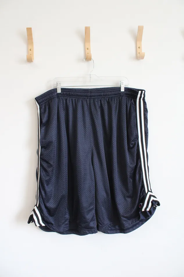 Rings Champion Champion Navy White Black Stripe Basketball Shorts 4XL
