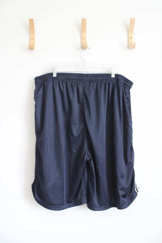 Rings Champion Champion Navy White Black Stripe Basketball Shorts 4XL