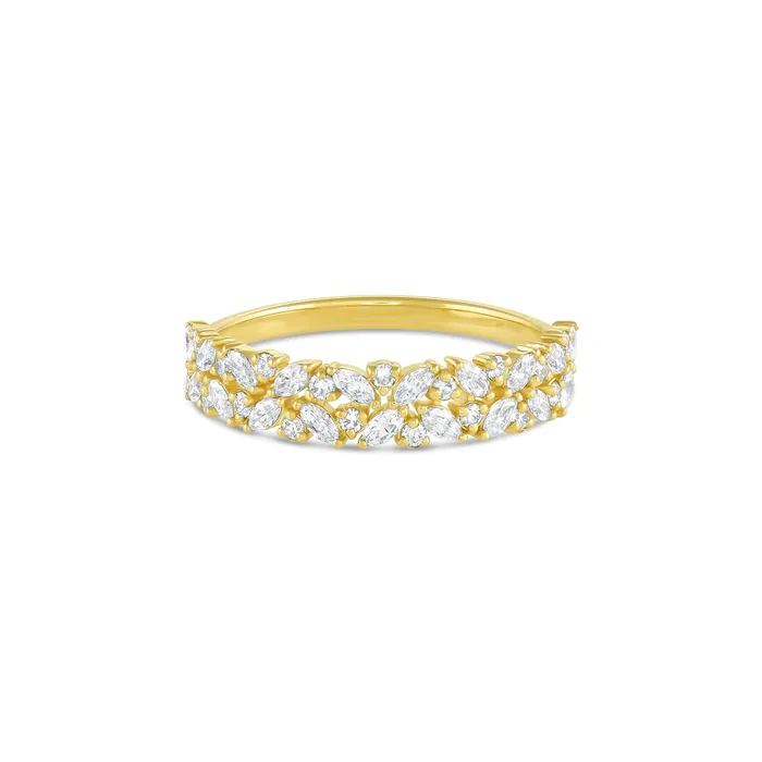 Rings Consider Bridal Double Petite Cluster Diamond Ring Earth Mined