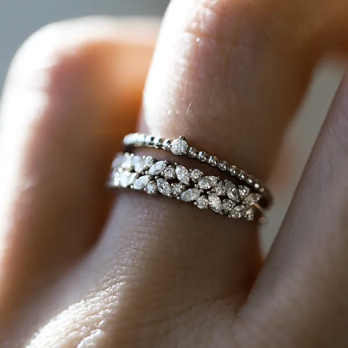 Rings Consider Bridal Double Petite Cluster Diamond Ring Earth Mined Rings Consider Bridal Double Petite Cluster Diamond Ring Earth Mined