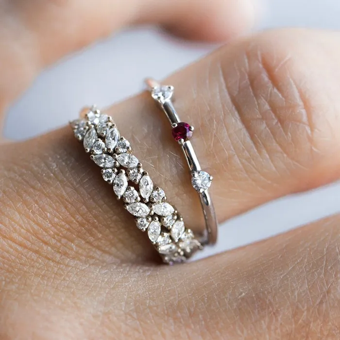 Rings Consider Bridal Double Petite Cluster Diamond Ring Earth Mined Rings Consider Bridal Double Petite Cluster Diamond Ring Earth Mined