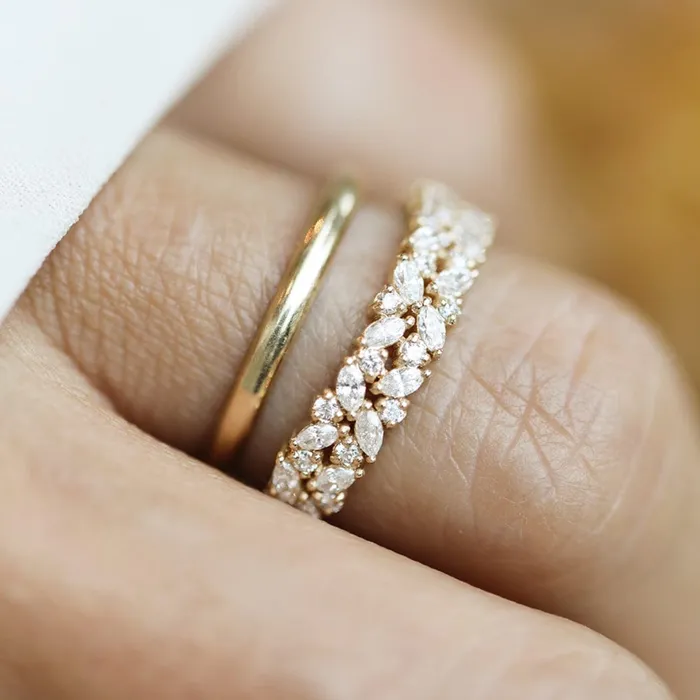 Rings Consider Bridal Double Petite Cluster Diamond Ring Earth Mined Rings Consider Bridal Double Petite Cluster Diamond Ring Earth Mined